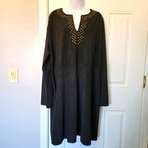 Elegant Black Dress with Gold Accents